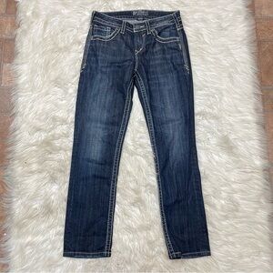 SILVER JEANS Natsuki Capri Ankle Pants Womens 27 Dark Wash Cowboy